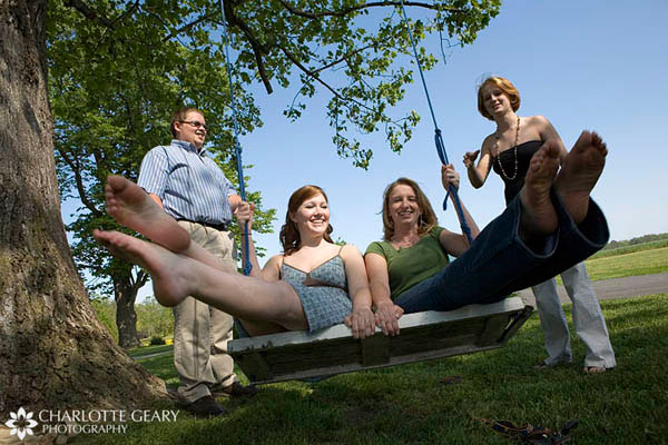 Swing at outdoor reception