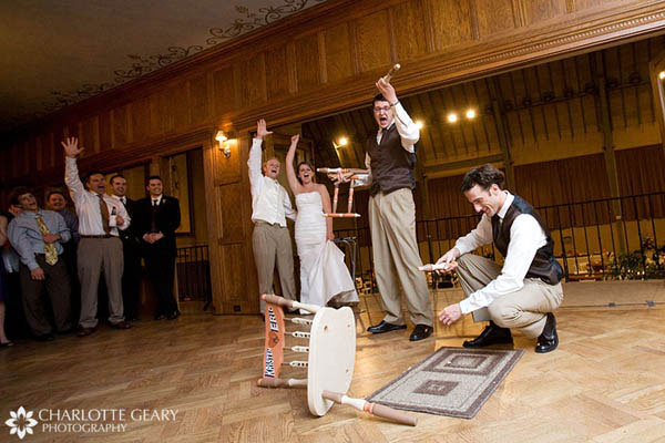 Traditional Polish chair-breaking ceremony