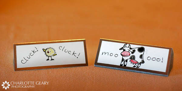 Menu selection identification cards