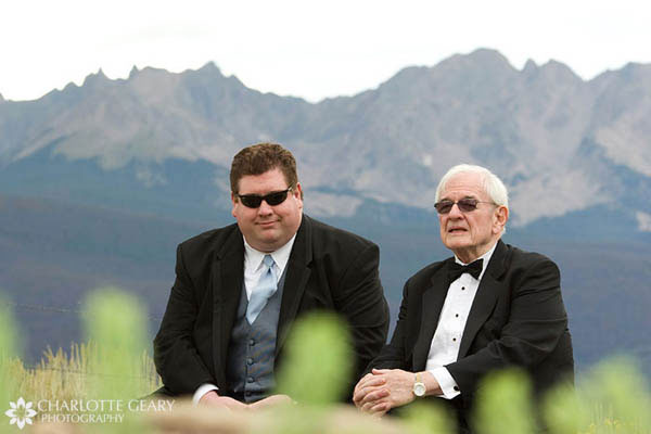 Grandfather in classic black tuxedo