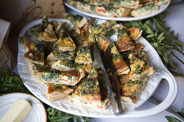 Quiche served at a brunch wedding