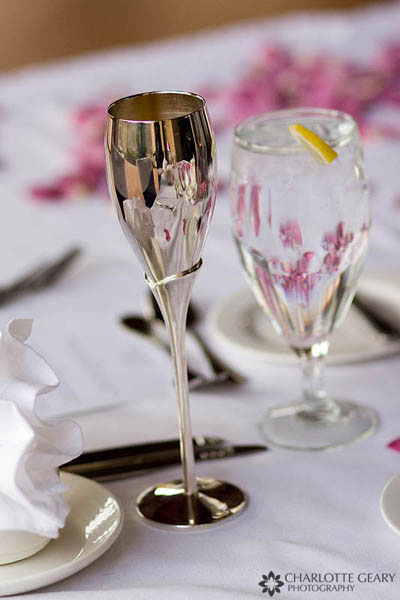 Silver champagne glass