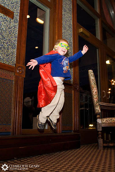 Superman costume as a gift to the children