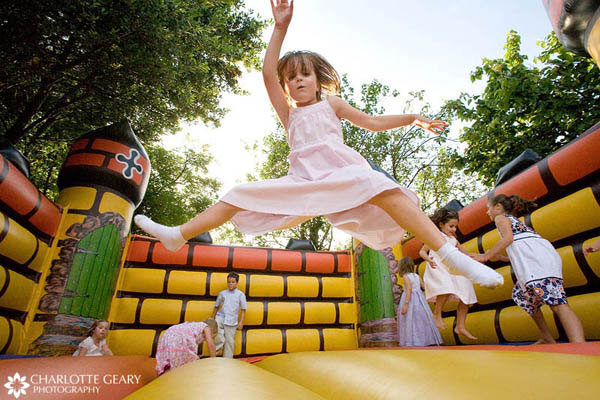 Moon bounce at a wedding