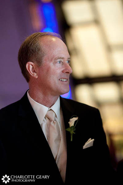 Father in champagne tie