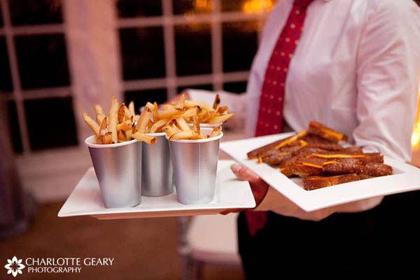 French fries and grilled cheese sandwiches served as a late-night snack to dancing guests