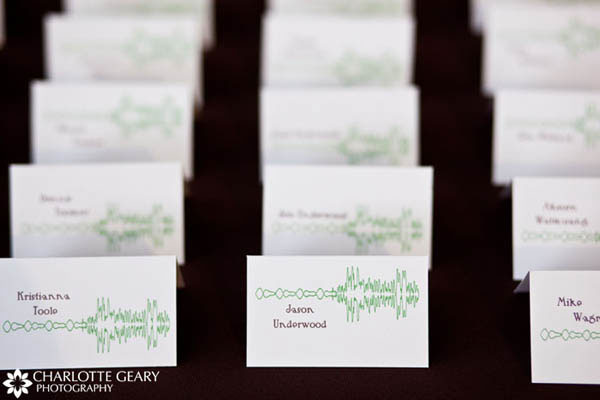 Place cards for the wedding of scientists