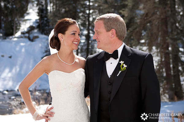 Father of the bride in black tuxedo