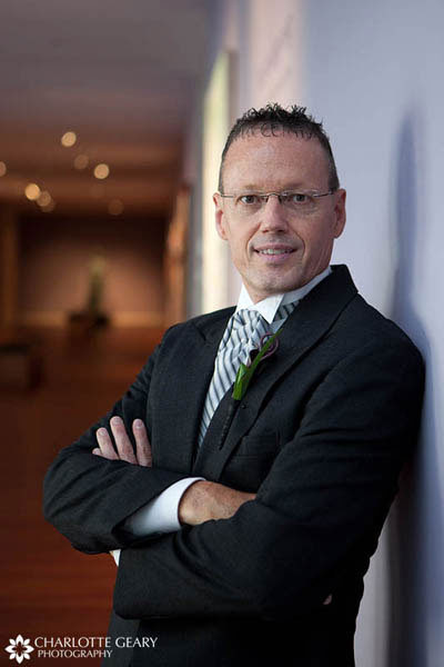 Groom in striped tie