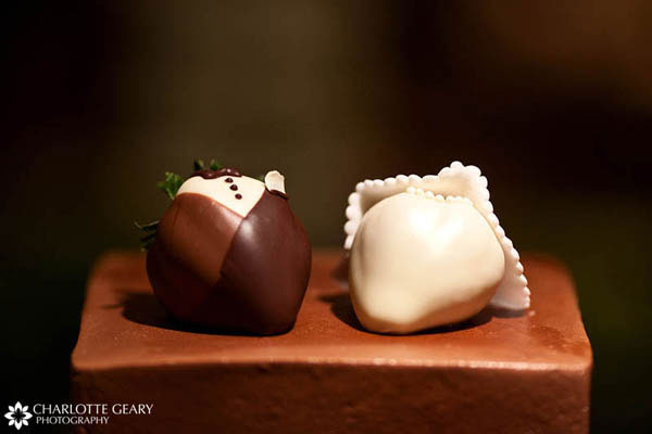 Chocolate covered strawberry cake topper