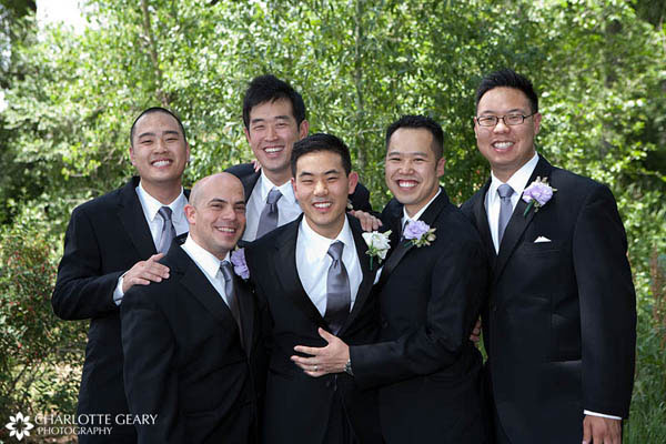 Groomsmen in silver ties