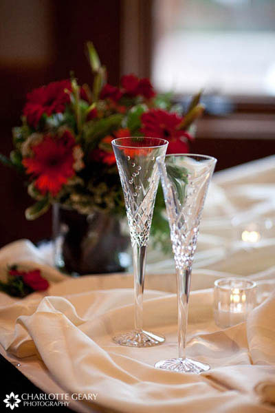 Crystal wedding champagne glasses
