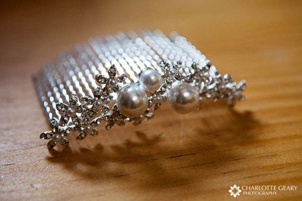 Silver and pearl hair comb