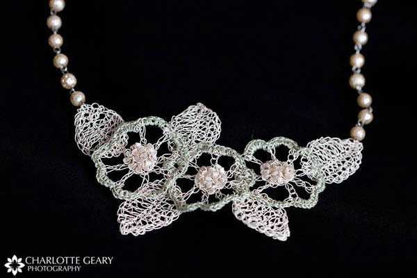 Crocheted necklace for bride