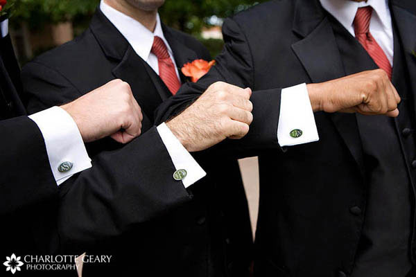 Monogrammed cuff links for the groomsmen