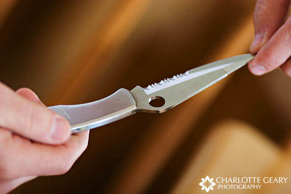 Pocket knife as gift to groomsmen