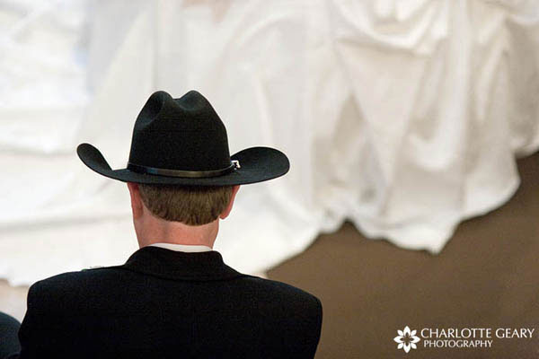 Father of the bride in black cowboy hat