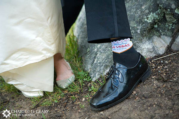 Groom in Las Vegas socks