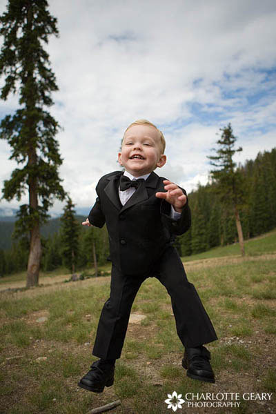 Ring bearer in tuxedo