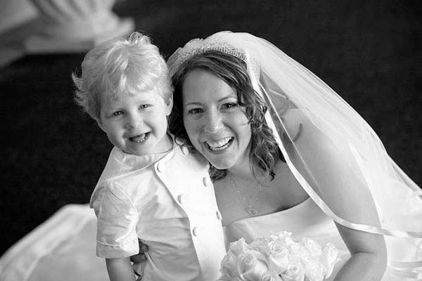 Ring bearer in white sailor suit