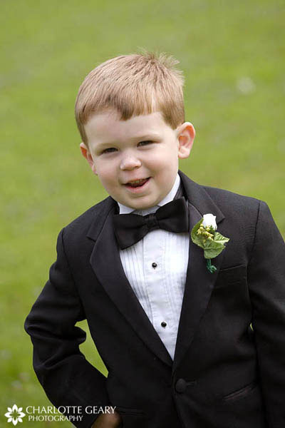 Ring bearer in tuxedo