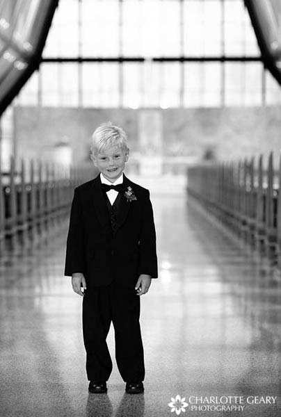 Ring bearer in tuxedo