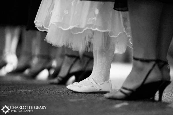 White flower girl shoes