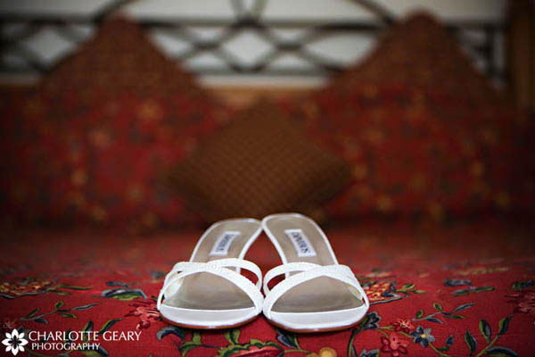 White backless bridal shoes 