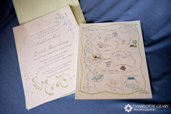 Wedding invitation with illustrated map